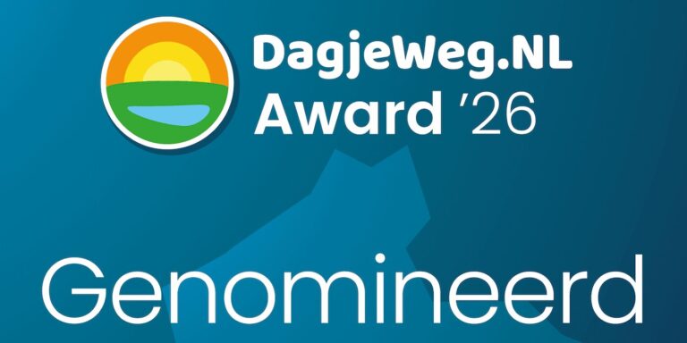 De banner voor de DagjeWeg.nl Award '26 - Genomineerd - Gelderland